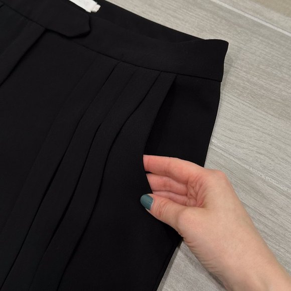 Anne Fontaine Sylvia Pleated Detail Mid-Rise Trouser Pants in Black Women’s Sz 8 - Picture 6 of 16